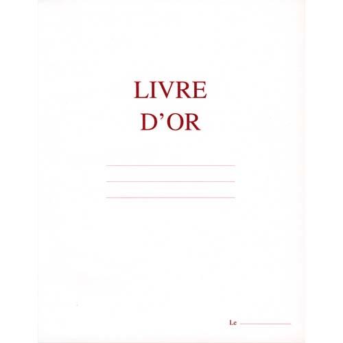 Livre d'Or - format  21x29,7cm - 148 pages - couverture aspect cuir coloris blanc - Frappe or en creux  chaud