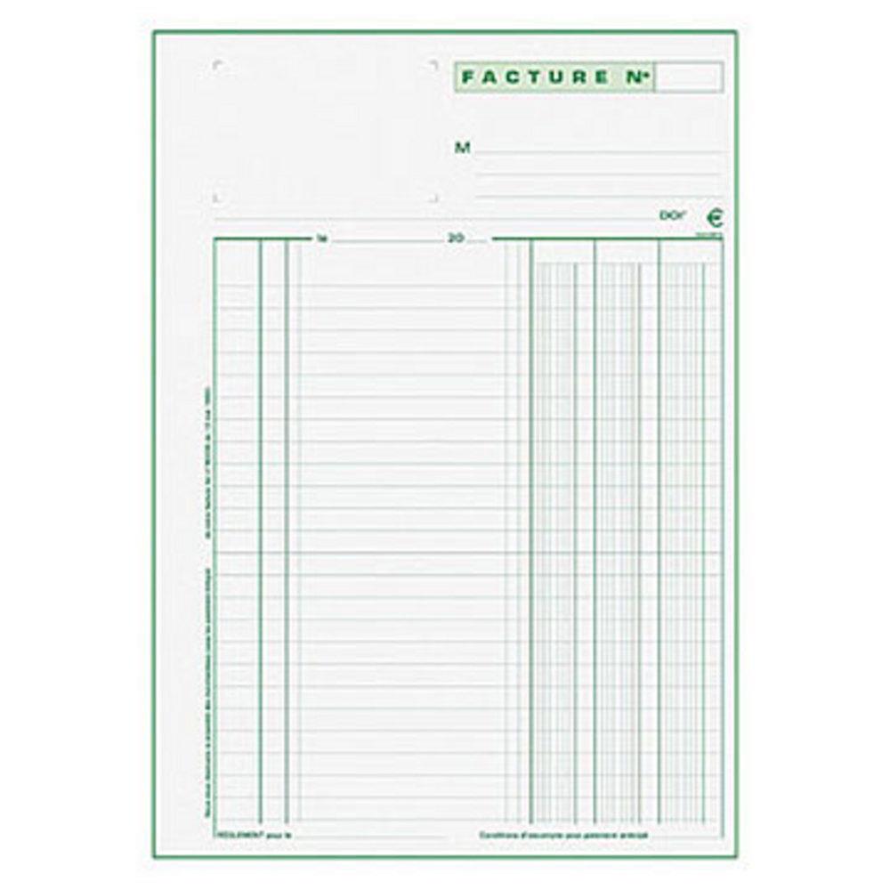 Manifold pr-imprim Factures 29,7x 21 cm - 2 exemplaires (bloc 50 feuilles)