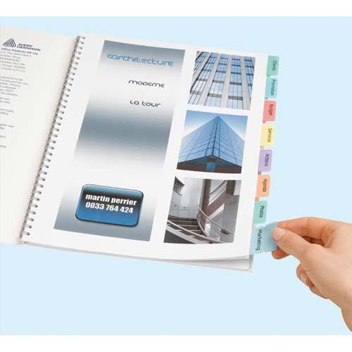 Onglets adhesifs personnalisables Avery - coloris assortis - lot de 4 planches de 24