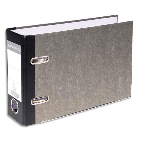 Classeur  levier Exacompta en carton - dos 70mm - format 17,5 x 29 cm - gris