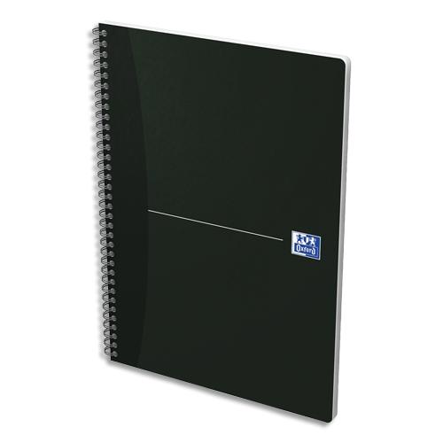 Cahier Oxford Smart Black - reliure spirales - A4 - 180 pages - petits carreaux - Couverture pellicule noire