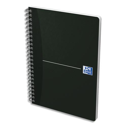 Cahier Oxford Smart Black - reliure spirales - A5 - 180 pages - petits carreaux - Couvertures pellicules assorties