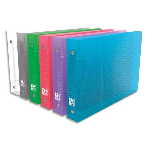 Classeur  fiches A5  l'italienne - dos 3 cm - mcanisme 2 anneaux - coloris assortis
