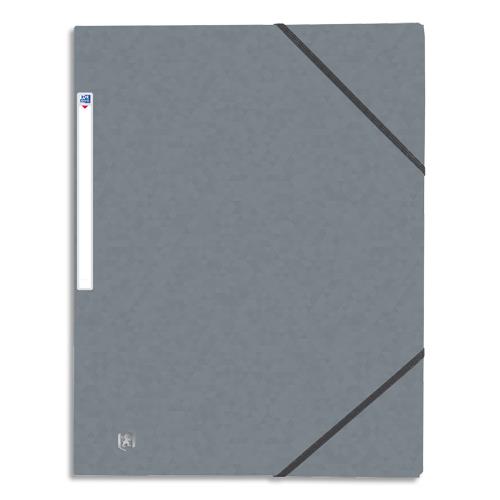 Chemise 3 rabats et lastique Elba Top File - carte lustre 5/10e - 24 x 32 cm - gris