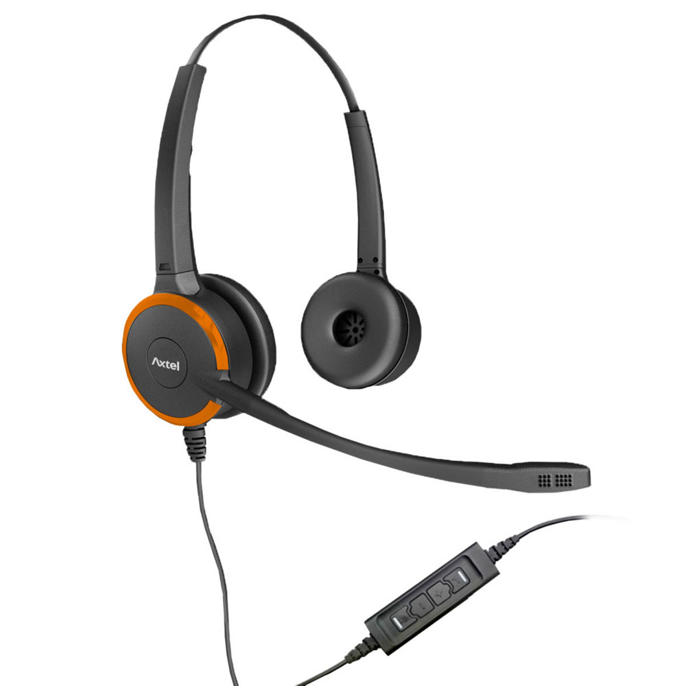 Casque filaire Stro Axtel Prime MS HD Duo NC USB - Noir