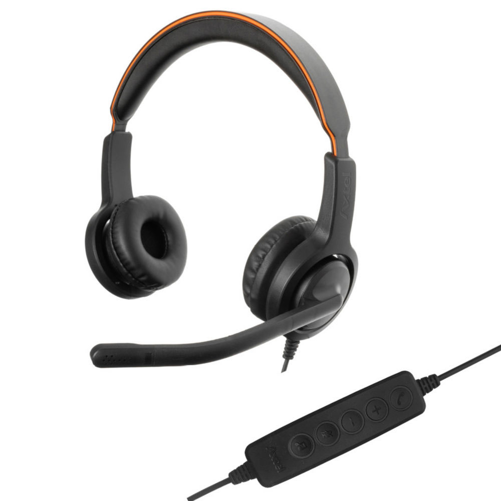 Casque filaire Axtel Stro USB Voice UC40 HD Duo NC - Noir