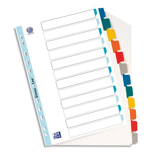 Intercalaire Elba 12 touches - en mylar 170 g - format A4 - perforation 11 trous