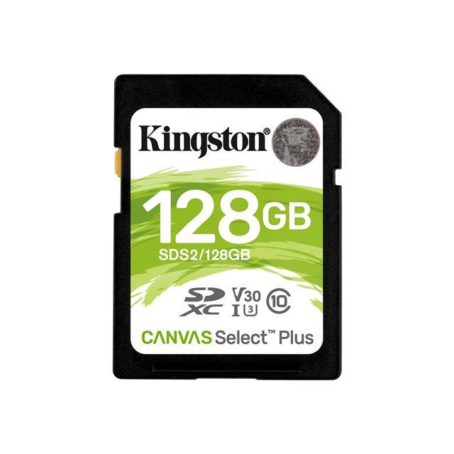 Kingston technology carte sdxc canvas select plus 100r c10 uhs-i u3 v30 de 128 go