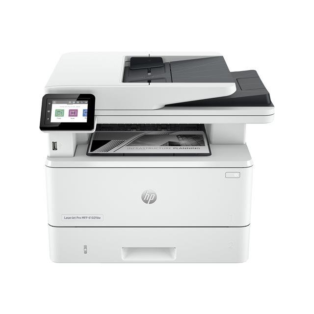 HP LaserJet Pro MFP 4102dw - Imprimante multifonctions - Noir et blanc - laser - Legal (216 x 356 mm) (original) - A4/Legal (support) - jusqu' 38 ppm (copie) - jusqu' 40 ppm (impression) - 350 feuilles - USB, USB 2.0, Gigabit LAN, Wi-Fi(n), hte USB, Bluetooth