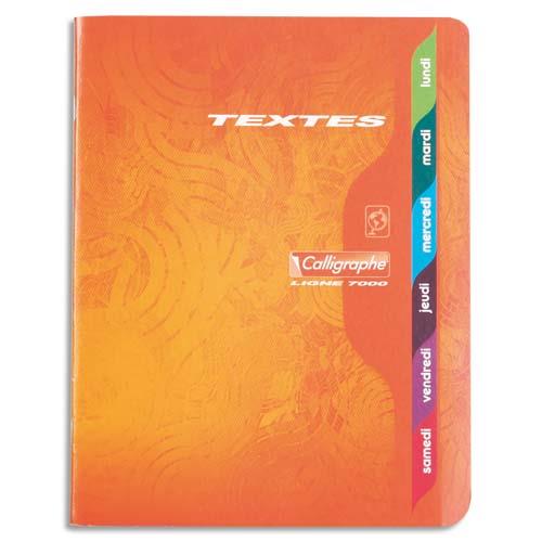 Cahier de texte piqre 70g 17X22 120 pages grands carreaux - CALLIGRAPHE 7000