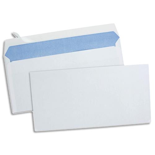 Enveloppes 110x220 - blanches - auto-adhsives - 80g -boite de 500
