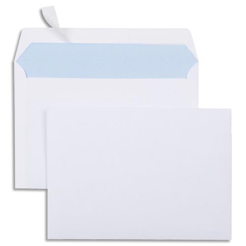 Enveloppes 114x162 - blanches auto-adhsives - 80g - bote de 500