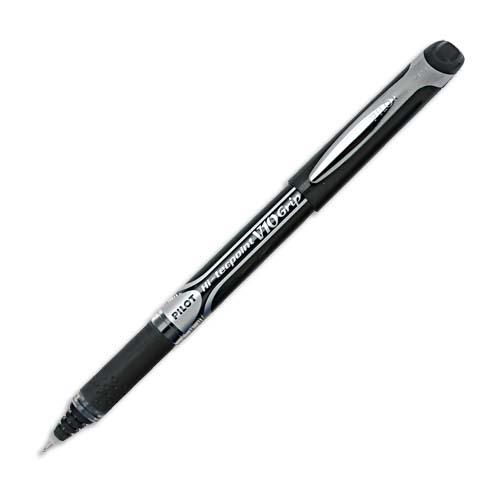 Stylo roller Pilot V10 Grip - pointe aiguille 1 mm criture large - noir
