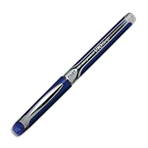 Stylo roller Pilot V10 Grip - pointe aiguille 1 mm criture large - bleu