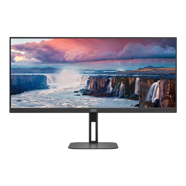 AOC Value-line U34V5C/BK - V5 series - cran LED - 34" - 3440 x 1440 WQHD @ 100 Hz - VA - 300 cd/m - 4000:1 - 4 ms - HDMI, DisplayPort, USB-C - haut-parleurs - noir mat