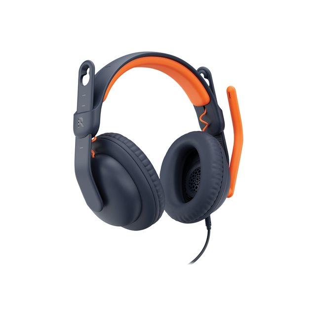Logitech Zone Learn Wired Over-Ear Headset for Learners, USB-C - couteurs avec micro - circum-aural - remplacement - filaire - USB-C