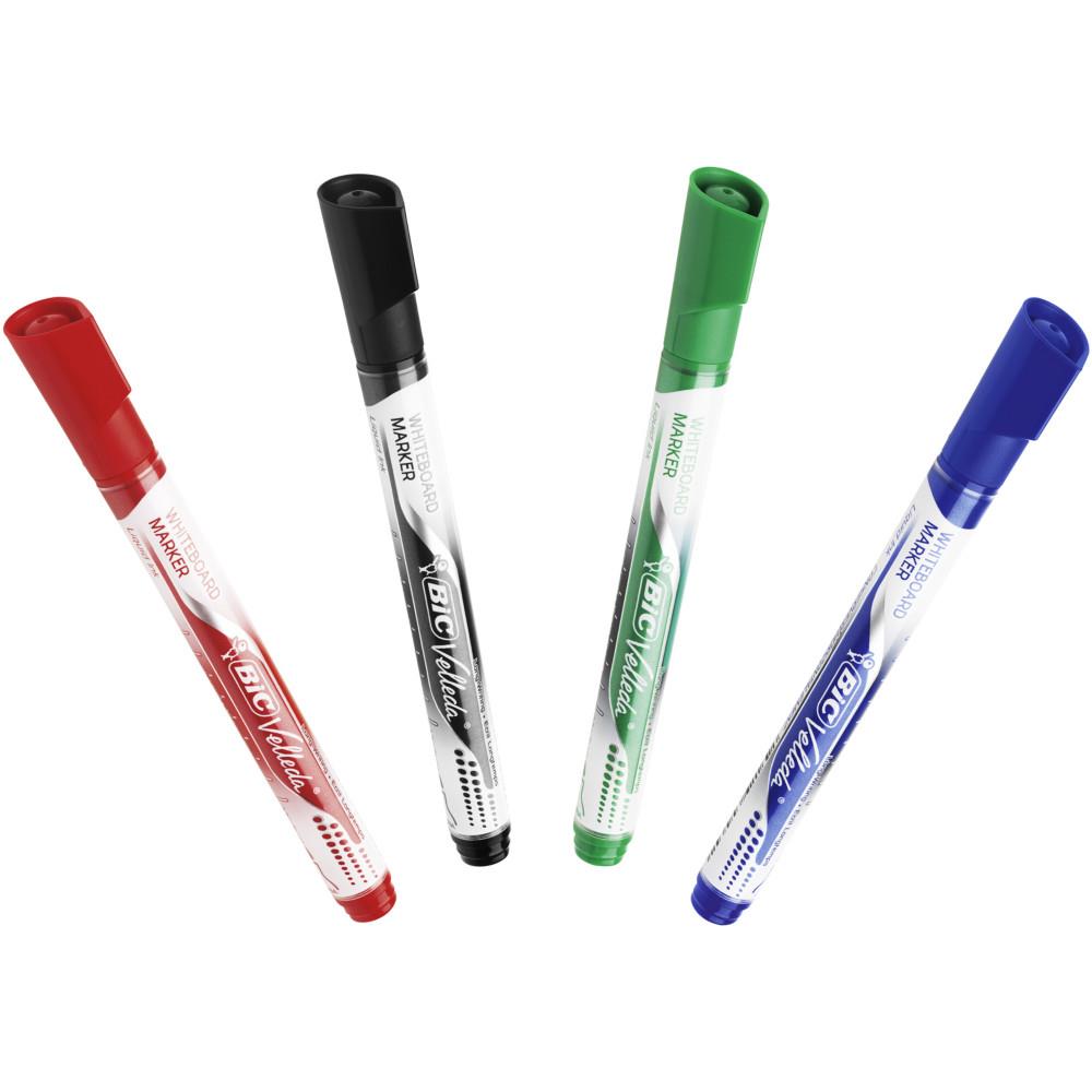 Marqueur pour tableau blanc Velleda couleurs assorties pointe ogive moyenne en paquet de 4 (bote 4 units)