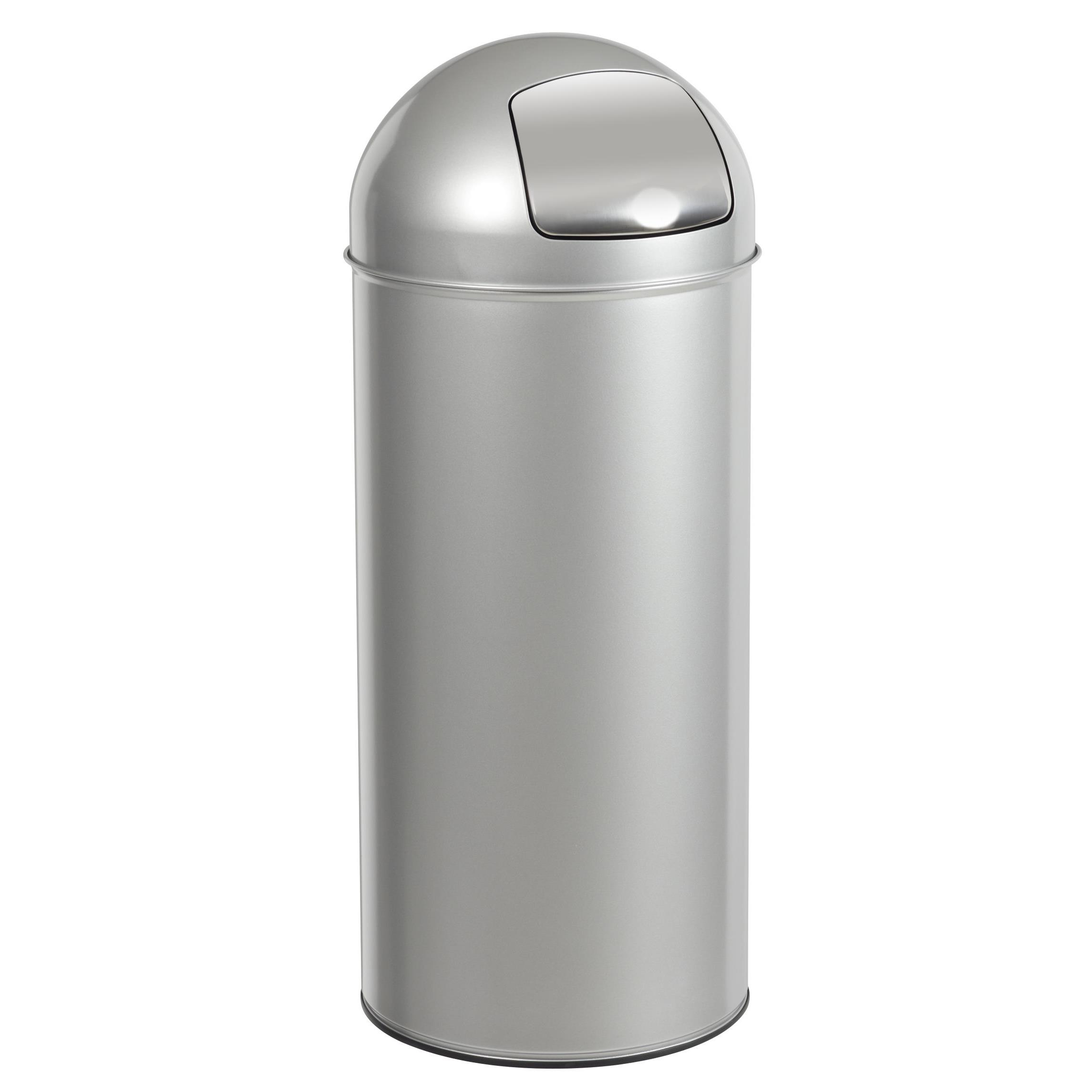 Poubelle  trappe acier Rossignol - 45 litres - gris