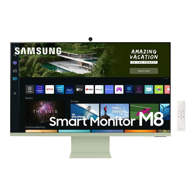 Samsung S32BM80GUU - M8 Series - cran LED - Intelligent - 32" - 3840 x 2160 4K @ 60 Hz - VA - 400 cd/m - 3000:1 - HDR10, HDR10+ - 4 ms - Micro HDMI, USB-C - haut-parleurs - vert