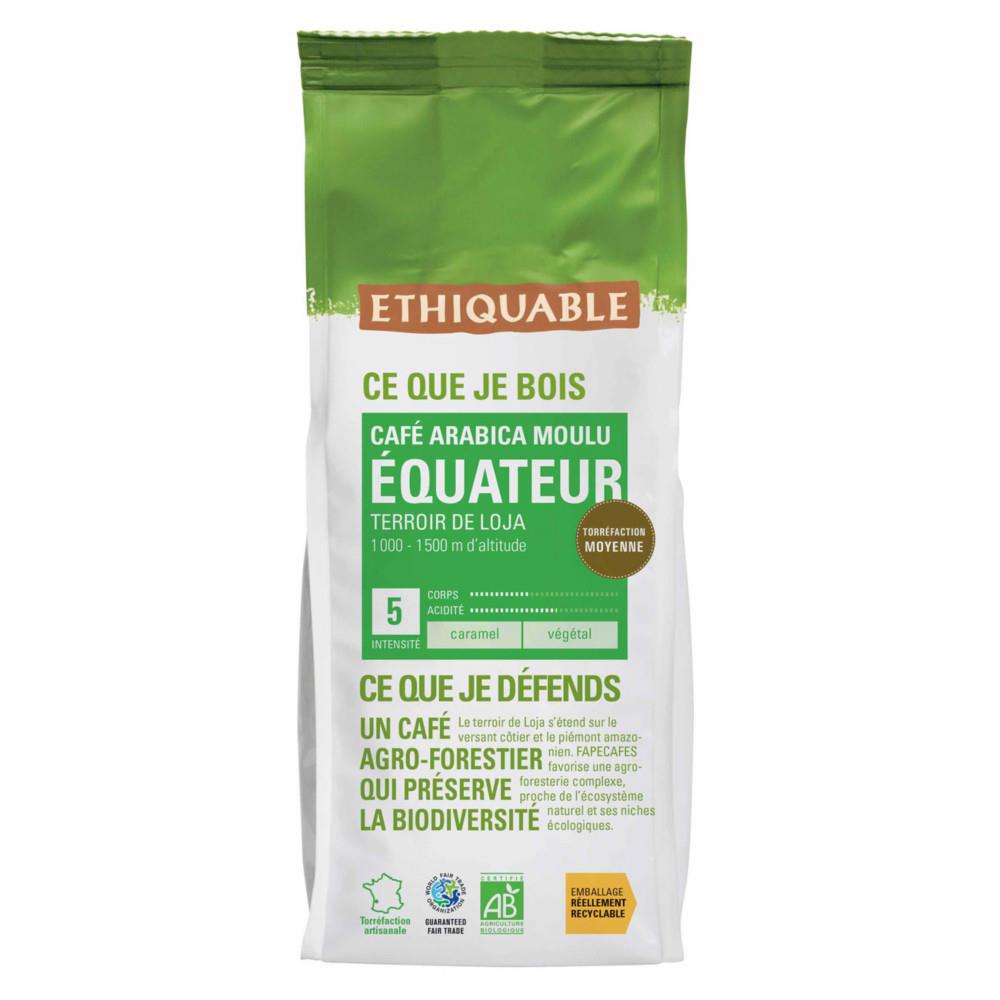 Caf moulu quateur, Arabica, sachet, 250g