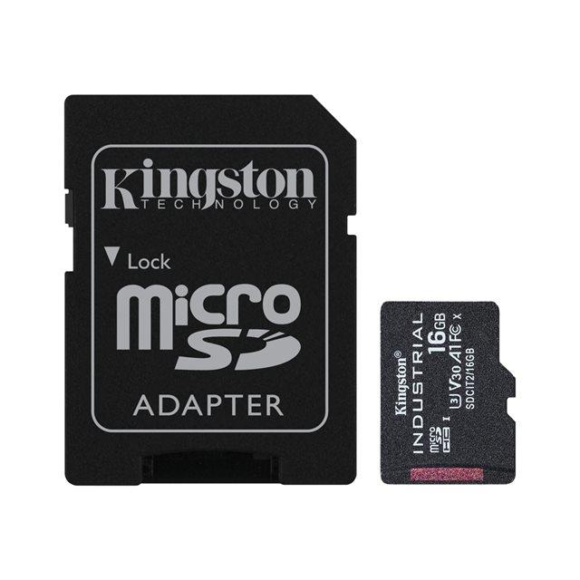 Kingston technology industrial 16 go microsdhc uhs-i classe 10