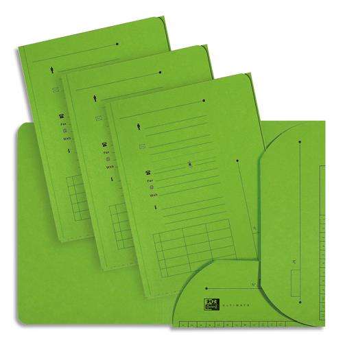 Chemise 2 rabats HV Ultimate pour dossiers suspendus - vert - 23.5 x 31,5 cm - paquet de 25