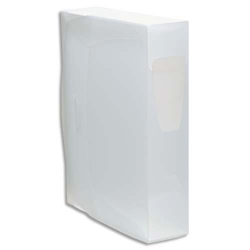 Bote archive en polypropylne Propysoft - dos 8 cm - fermeture par pression - coloris givr