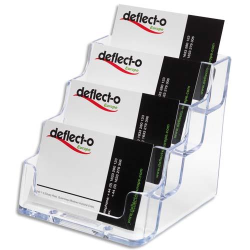 Porte cartes visite Deflecto - 1x4 compartiment - transparent