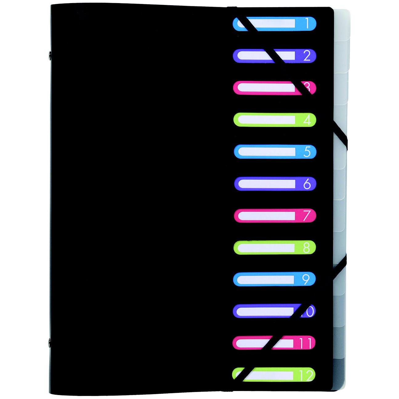Chemise de classement 3 rabats, polypropylne, noir, A4