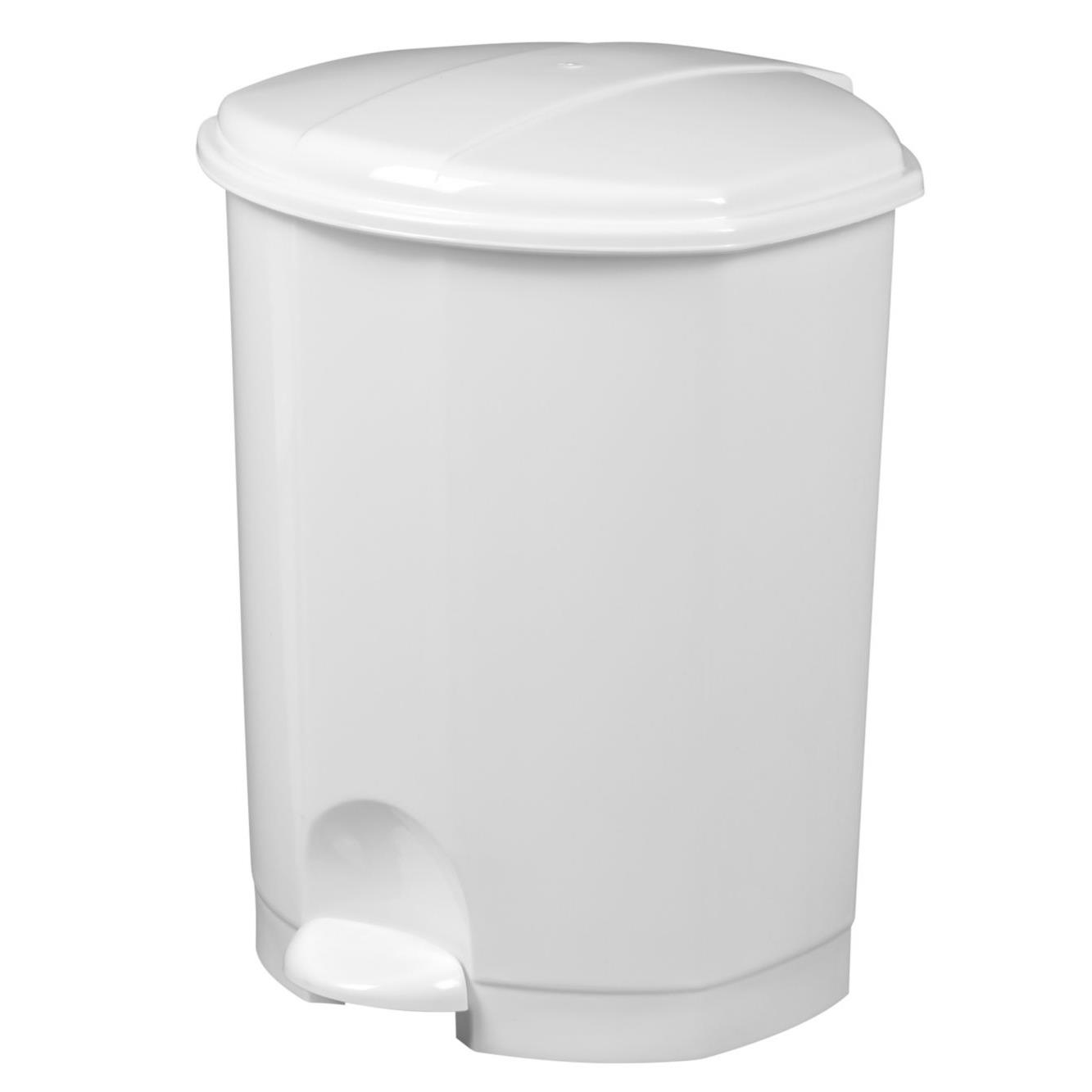 Poubelle pdale plastique - blanc - 18 litres