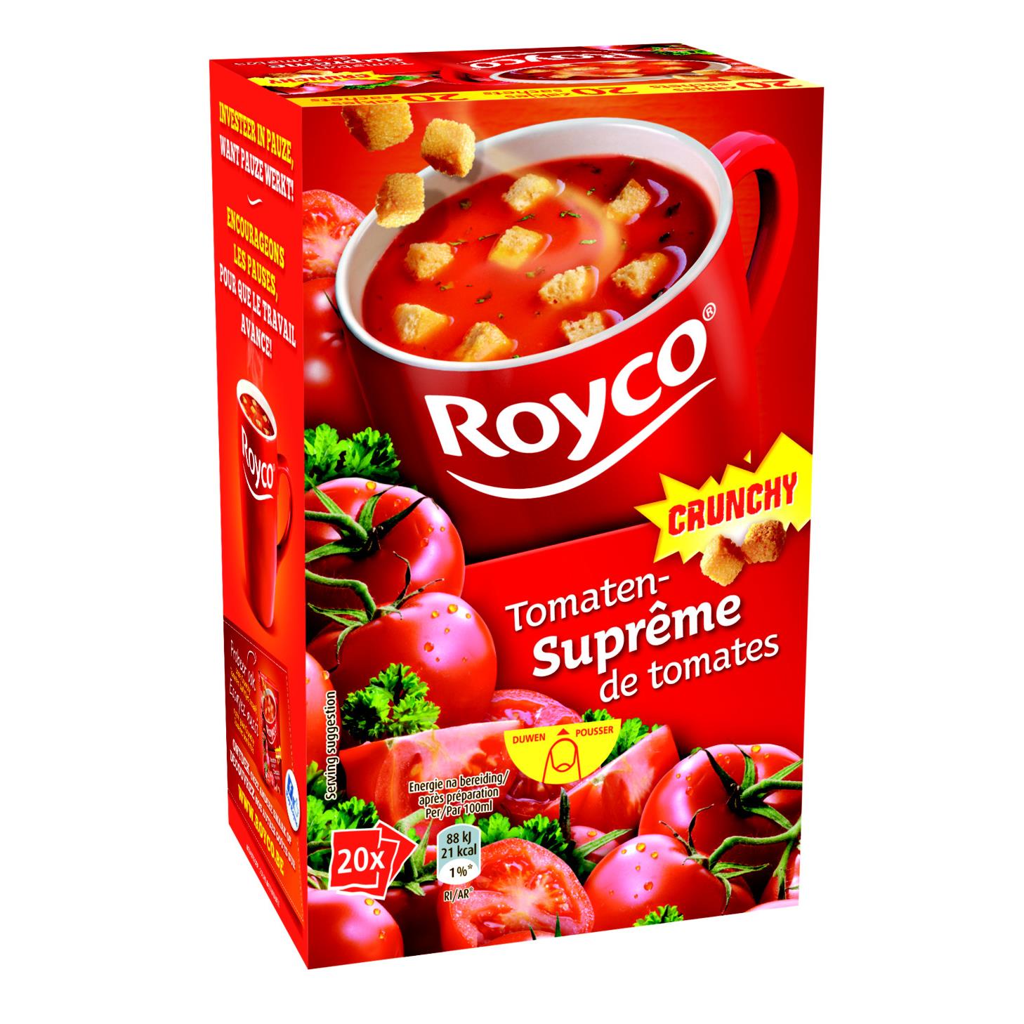 Soupes Royco - crunchy tomates - bote de 20