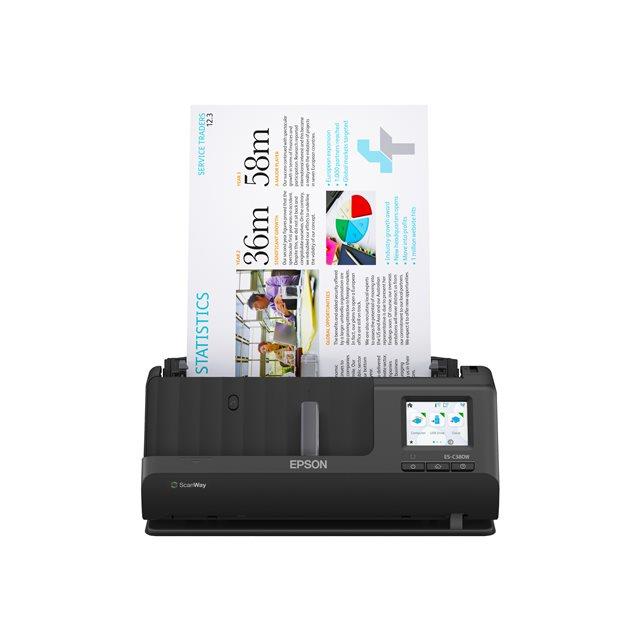 Epson es-c380w chargeur automatique de documents + scanner  feuille 600 x 600 dpi a4 noir