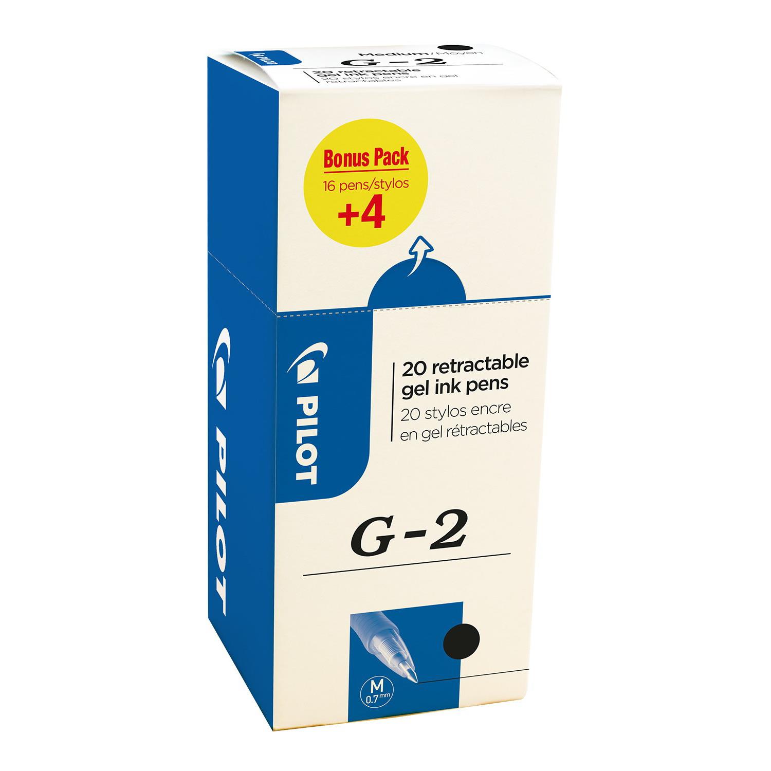 Stylos G2 Pilot - noir - ecopack 20 dont 4 offerts