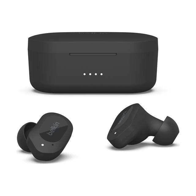 Belkin SoundForm Play - couteurs sans fil avec micro - intra-auriculaire - Bluetooth - Suppresseur de bruit actif - noir minuit