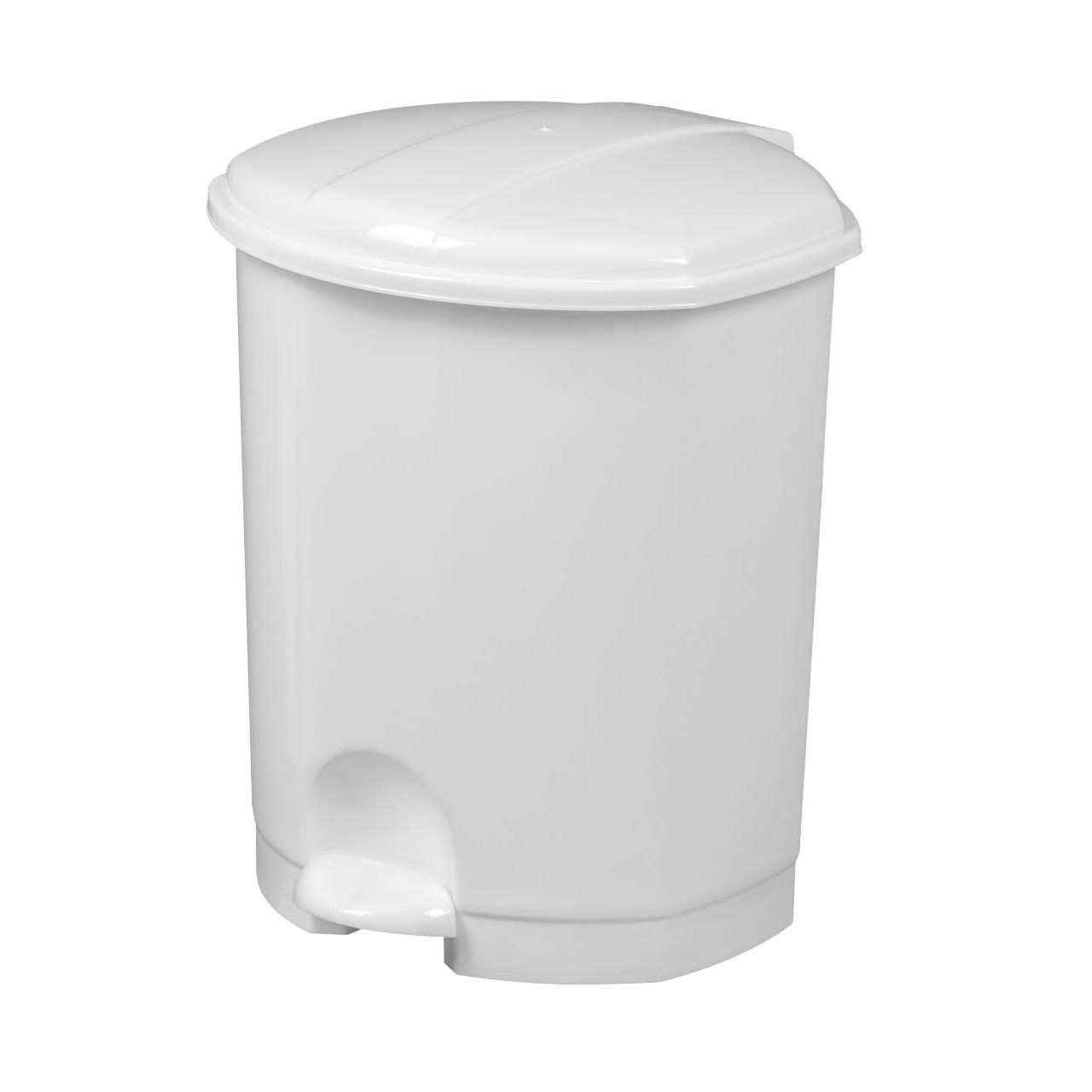 Poubelle pdale plastique - blanc - 7 litres
