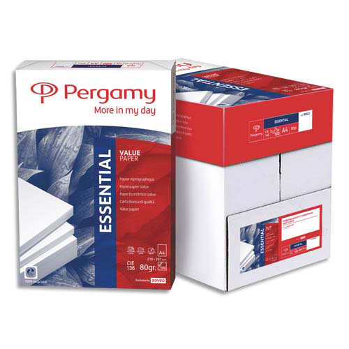 Papier Pergamy Essentiel - blanc - 80g - A4 - CIE 136 - ramette de 500 feuilles