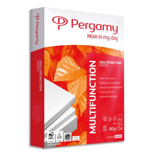 Papier A3 trs blanc Pergamy Multifonction - 80g - CIE 161 - ramette de 500 feuilles