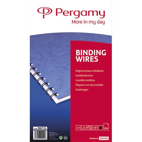 Peignes anneaux mtalliques Pergamy - 7,9 mm - bote de 100 - noir