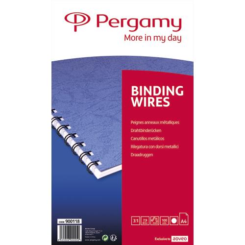 Peignes anneaux mtalliques Pergamy - 7,9 mm - bote de 100 - blanc