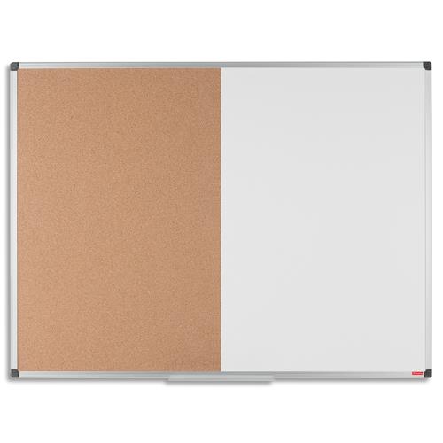 Tableau Combi mixte Pergamy - affichage lige et surface laque blanche - 120 x 90 cm