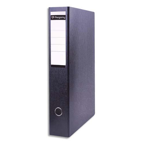 Classeur  levier Pergamy  - en carton - dos 8 cm - A3 portrait - noir