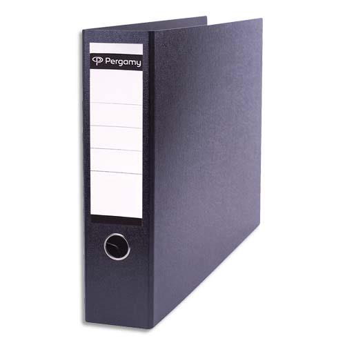 Classeur  levier Pergamy - en carton - dos 8 cm - A3 paysage ( l'italienne) - noir