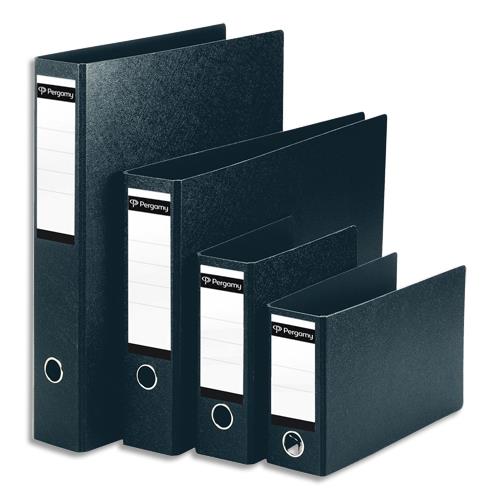 Classeur  levier Pergamy - en carton - dos 8 cm - A5 paysage ( l'italienne) - noir