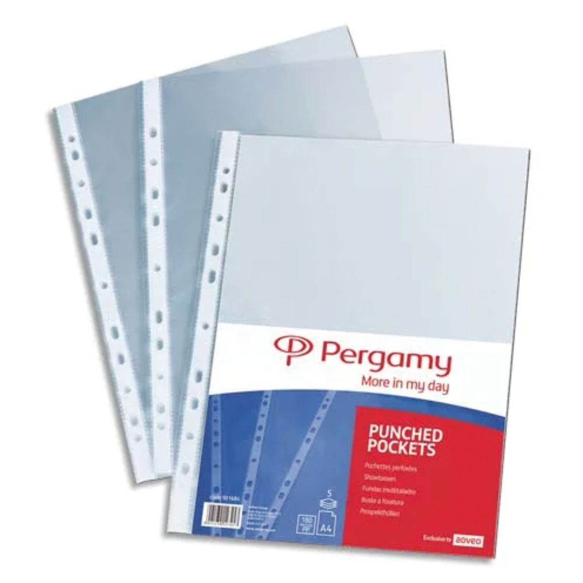 Pochettes perfores Pergamy - polypropylne lisse 12/100me - A4 - incolore - bote de 100