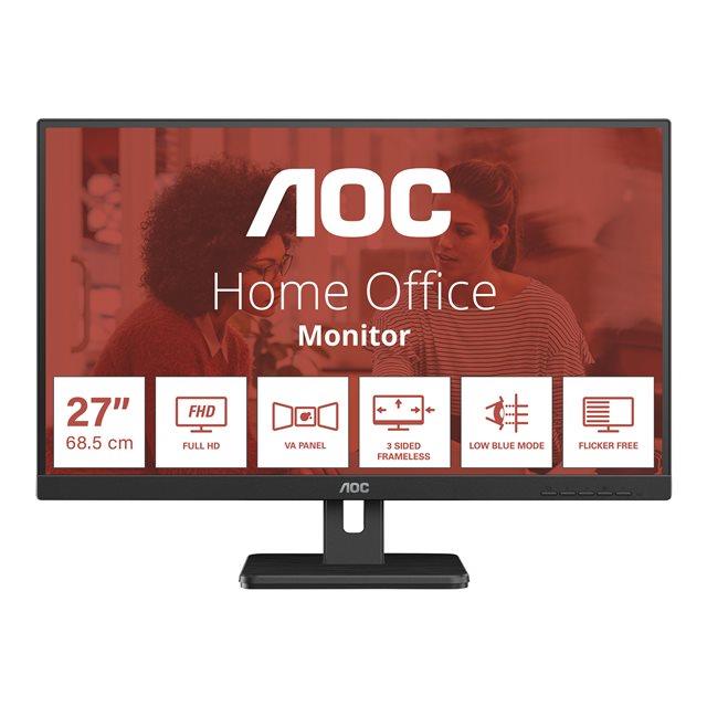Aoc 27e3um cran plat de pc 68,6 cm (27") 1920 x 1080 pixels full hd noir