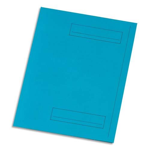 Chemise 2 rabats avec cadre d'indexage 1er prix - Kraft 160 g - bleu - paquet de 50