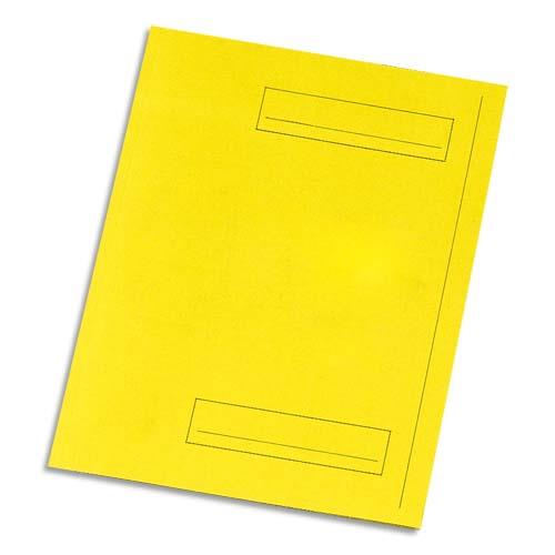 Chemise 2 rabats avec cadre d'indexage 1er prix - Kraft 160 g - jaune - paquet de 50