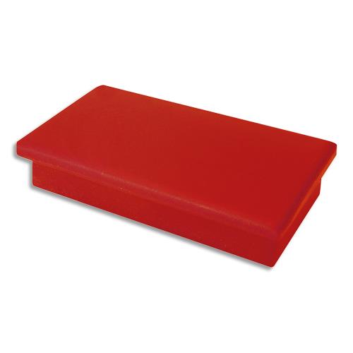 Aimants rectangulaires 1er prix - 1,2 x 2,5 cm - coloris Rouge - plaquette de 7
