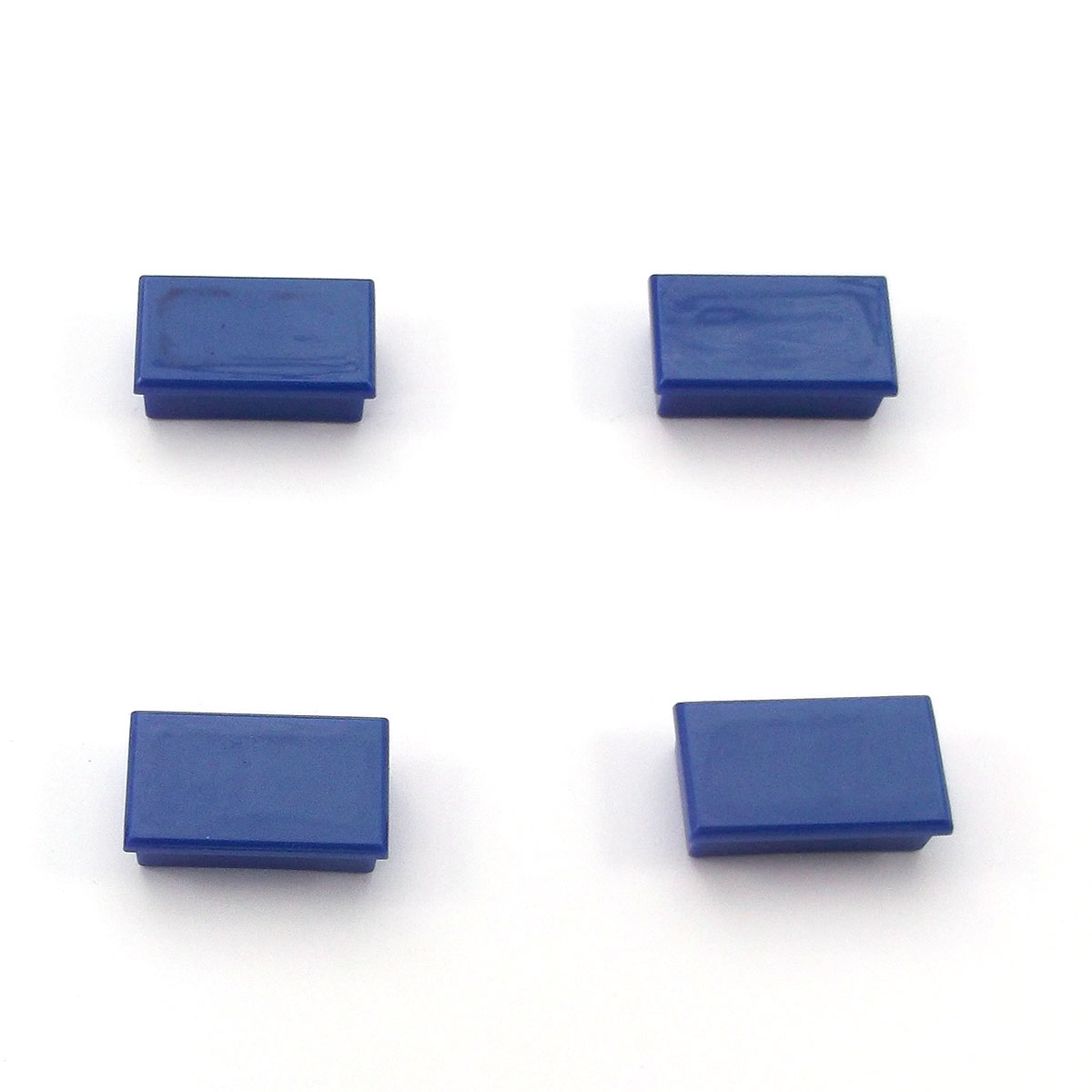 Aimants rectangulaires sans tton 1er prix - 1,1 x 2,7 cm - coloris bleu - plaquette de 4