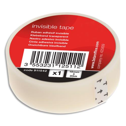 Ruban adhsif invisible 1er prix - 19 mm x 33 m - en boite individuelle